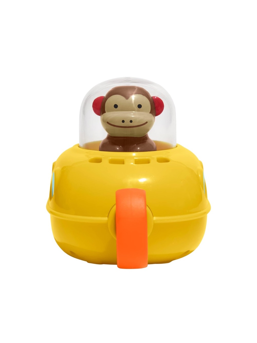 Skip Hop Yellow Submarine Bath Toy with Brown Monkey and Orange Handle